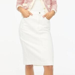 J. Crew Skirt Jean Denim A-Line Pencil Midi 5-Pocket Design White NWT Size 16